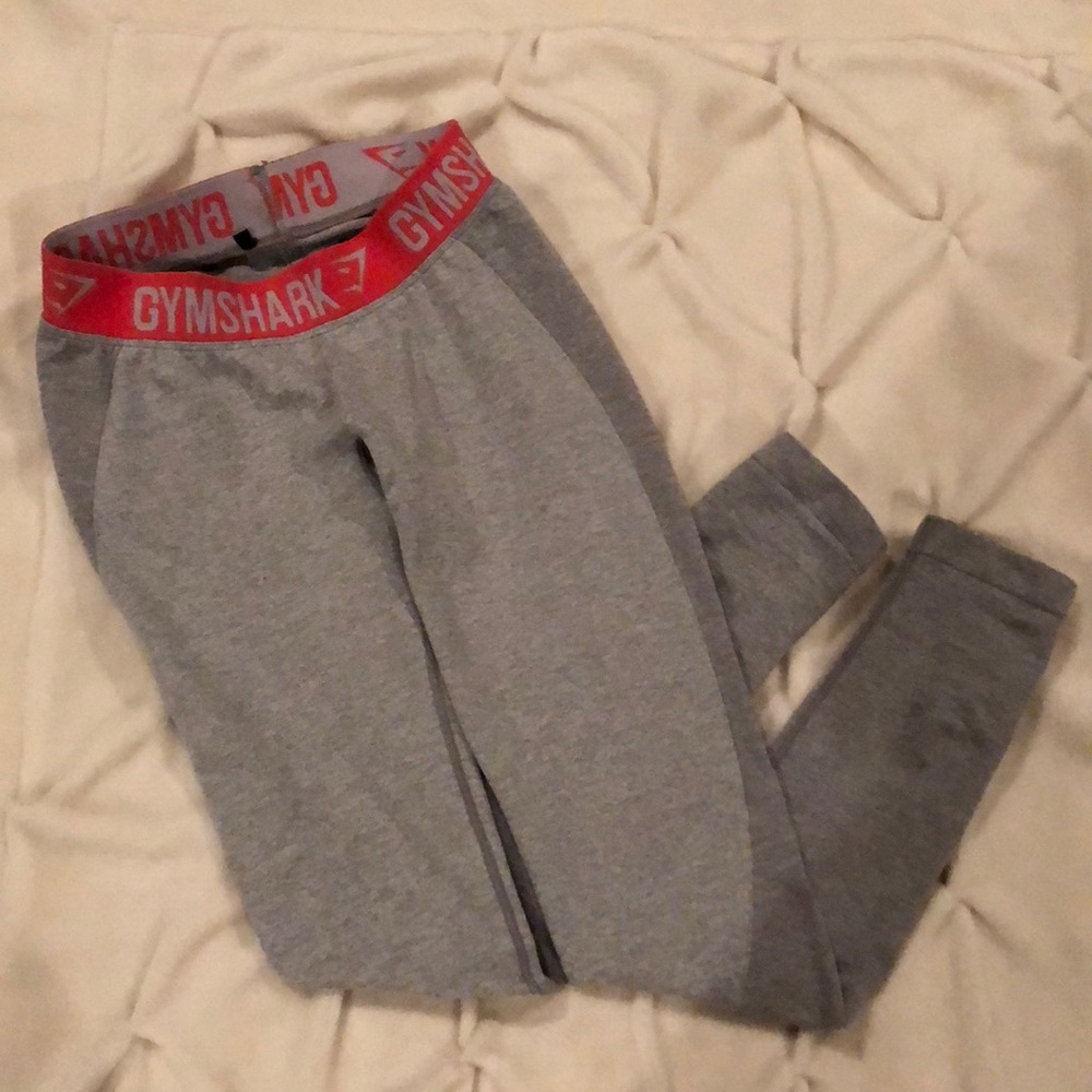 Gymshark flex leggings in gray marl/ sherbet pink